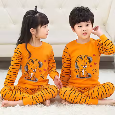 100% Cotton Boys Pajamas Sets Toddlers 2 to 3 4 5 6 7 8 9 10 11 12 13 14 Years Long Sleeve Cartoon T