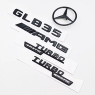 3D ABS Black Logo GLB35 Letters Turbo 4matic Emblem AMG Badge Car Rear Star Sticker For Mercedes GLB