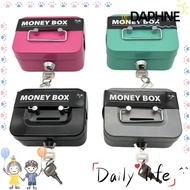 DAPHNE-HOME Money Box, with Coin Slot Metal Cash Box, Sturdy Handles Security Lockable Coin Bank