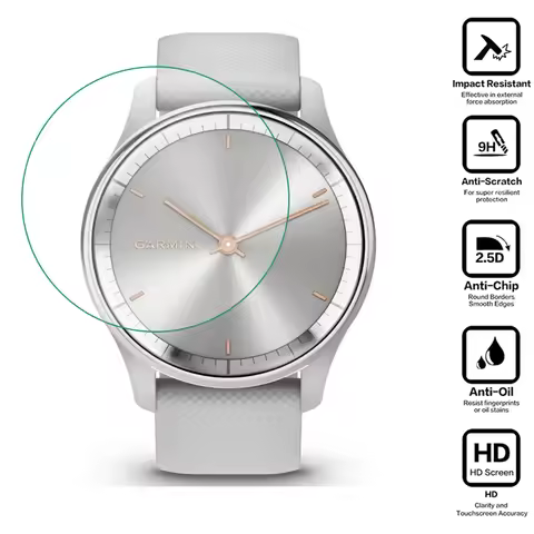 Hard Tempered Glass Clear Protective Film For Garmin Vivomove Trend Smartwatch Screen Protector Cove