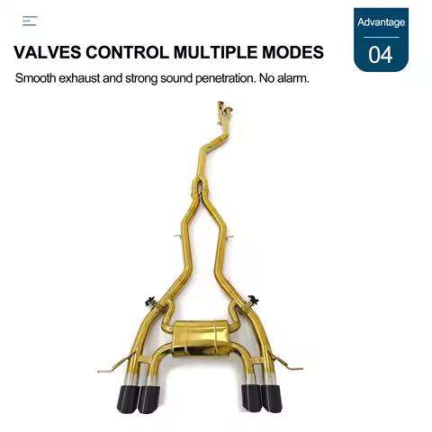 CBNT Gold Plated Stainless Steel Valved Muffler Single Midpipe Catback for BMW M3 G80 G81/M4 G82 G83