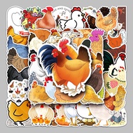 50 Sheets Chicken Cartoon Animal Luggage Stickers Waterproof Graffiti Stickers Scooter Computer Tablet Cartoon Decoration