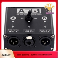 2 in 1 Out XLR Audio Switcher XLR Balanced Audio Switcher for Microphone Sound Card Mixer 2 Male XLR
