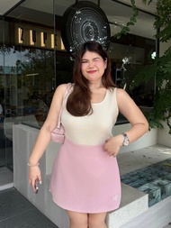 CCPlus+(A2347)สายเดี่ยวคอเหลี่ยมลายทาง-สีพื้นพรางหุ่นสุดๆสไตล์เกาหลี เหมาะสำหรับสาวพลัสไซส์