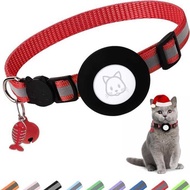 Airtag Cat Collar Fishbone Reflective Cat Collar Airtag Silicone Cover Positioning Collar Pet Collar