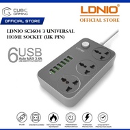 LDNIO 3604 SC3604 / 3412 SC3412 (FAST CHARGE) HOME/OFFICE UK MALAYSIA PLUG EXTENSION SOCKET , 3 UNIV