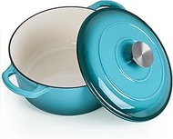 LIANYU 3QT Enameled Cast Iron Dutch Oven Pot, Green