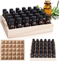 VolksRose Wooden Essential Oil Box, Oil Bottle Case Storage Box Fits 5-15 ml, Oil Display Stand Orga