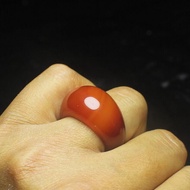 Natural Agate High-End Ring Wrench Finger Ice Color Ring Widened Jade Ring Jade Wrench Finger Men Wo