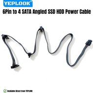 YEPLOOK 6Pin to 4 SATA Right Angle HDD SSD Power Cable for Corsair HX1500i, HX1200i, HX1000i, HX850i