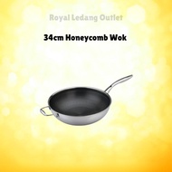 HappyCook 34cm Honeycomb Wok Pan Steel Cookware