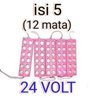 isi 5 Lampu LED Modul (2 X 6 ) 12 Mata Besar 6 Watt 24 VOLT LAMPU KOLONG TRUK BUS LAMPU LED VARIASI 