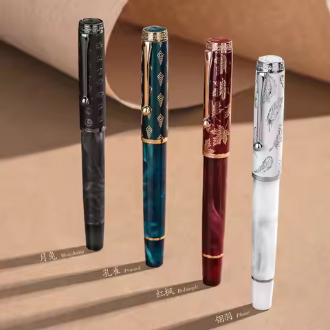 New Version Hongdian N8S Acrylic Softness Flex Nib Fountain Pen EF/F/ Blade F/M Nib Writing Pen &Con