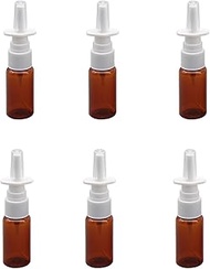 6Pcs 10ml/0.34oz Amber Refillable Plastic Nasal Spray Bottle Empty Fine Mist Sprayers Atomizers Bott