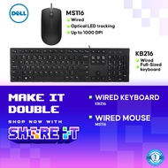 Dell KB216 & MS116 - Wired Keyboard & Optical Wired Mouse [ Save Up RM 8 ]