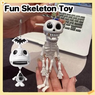 Fun Skeleton Toy Keychain Pull String Skull Keychain Skeleton Pendant Decorative