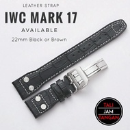 22Mm Iwc Mark 17 Leather Strap Tali Jam Tangan Kulit Asli Iwc -