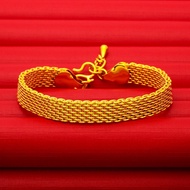 Original 916 Gold Bracelet Men's Atmospheric Watch Chain Real Gold Bracelet Fasion Jewellery 24K Ban