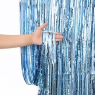 Party Foil Curtain Metallic Rain Curtain Tassel Birthday Backdrop Party Foil Fringe Curtain High Shi