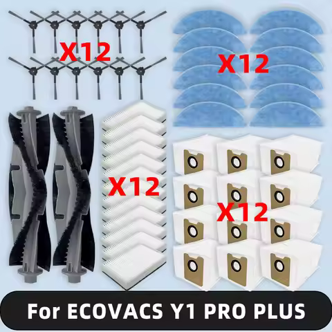 Compatible For ( ECOVACS YEEDI Y1 PLUS / Y1 PRO PLUS ) Spare Parts Side Brush Hepa Filter Mop Cloth 