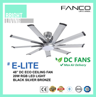 Fanco E-lite 48" Ceiling Fan with 20W RGB LED Light Kit