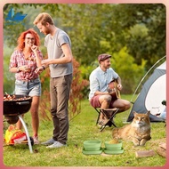 [gouyu77.vn] Travel Twin Pet Bowls for Cats or Dogs,Silicone Bowls for Food and Water Feeding, Folda
