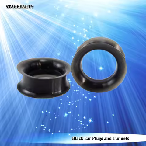 2Pcs Soft Black Ear Piercing Ear Stretcher 14mm Plugs and Tunnels Men Silicone Tunnels 8mm 10mm Ear 