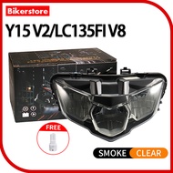 Y15ZR Y15 ZR V2 LC135FI V8 Head Lamp Lampu Depan Terang Lampu LC V8 Y15 LED Headlight SMOKE CLEAR