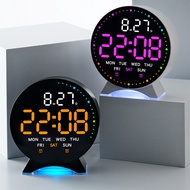 Digital alarm clock, day of the week, second hand display, dual alarm clock, desk clock, 12/24-hour 