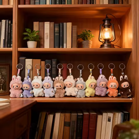 POPMART Labubu Series Blind mystery Box Glue Elastic Plush Pendant Perfect Collection Gift for Fans