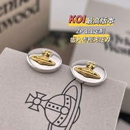 216546[Empress Dowager West Electroplating Contrast Color Planet Earrings]