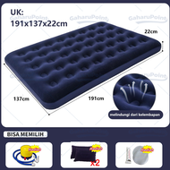 Kasur Angin Termasuk Bantal/Kasur Angin Queen Biru Kasur Tiup Air Bed Queen Size Paket Air Bed Doubl