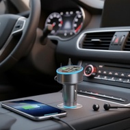 100W 5-Port USB-C PD QC3.0 Car Charger With LED Volt Meter For iPhone/Samsung/Huawei/Xiaomi