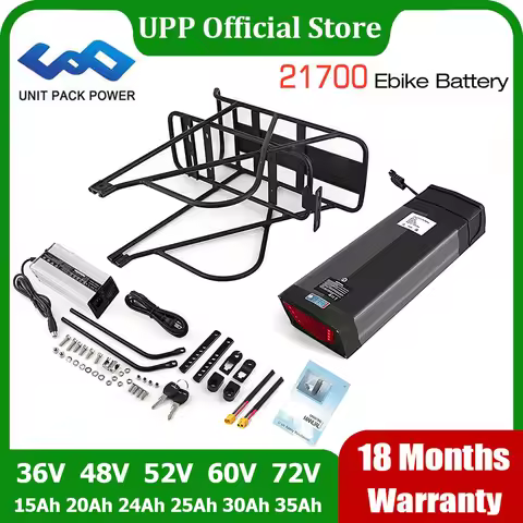Original 21700 EBike Battery Rear Rack 52V 48V 28Ah 30Ah 35Ah 25Ah 24Ah 50E L-G for 2000W 1500W 1000