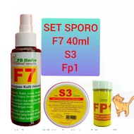 PS HERBS SET SPORO (K)F7, S3, SERBUK FP1 UNTUK SPORO, LUKA PEMBEDAHAN, KURAP, FUNGUS, ULCER