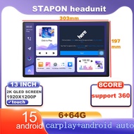 STAPON 13inch 6+64G for mg zs android16 1920x1200p 2k screen carplay android auto OCTA CORE support 