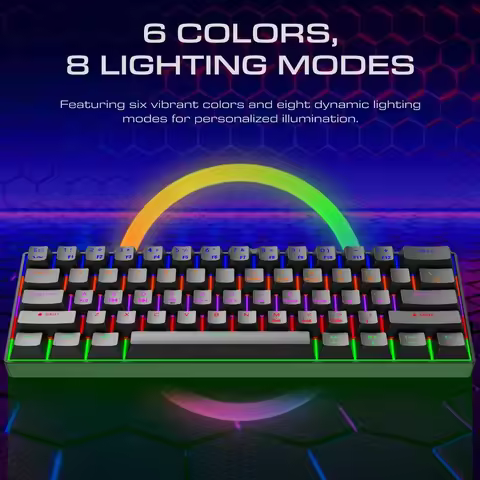 Bluetooth wireless mechanical keyboard 61 keys RGB black clavier gaming sans fil key board 60percent