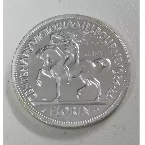 Replica Silver(.925) 1934-1935 Australia 1 Florin - George V Victoria and Melbourne Centenary Copy C