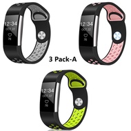 3 Pack For Fitbit Charge 2 Straps, Sports Soft Silicone Breathable Replacement Bands for Charge 2