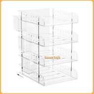4-Compartment File Tray Stackable A4 Document Drawer Paper Shelf File Organizer