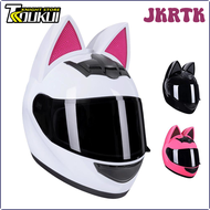 JKRTK หมวกกันน็อคถอดได้หูแมวหมวกกันน็อคหมวกกันน็อคหมวกคลุมเต็มหน้าระบายอากาศน็อคจุดรับรอง HRTWR