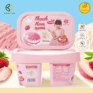Phuc An Yogurt Pudding Cream Jelly 2 Compartments mix 2 Strawberry-Coconut Flavors, Delicious, Cool And Nutritious Snacks For All Ages
