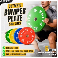 Attractive FITS Olympic Bumper Plate 5kg25kg Weight Rubber Load Plate