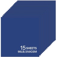 15Sheets Navy Blue Cardstock Paper, 12x12 Card stock for Cricut, Thick Construction Paper for Card M