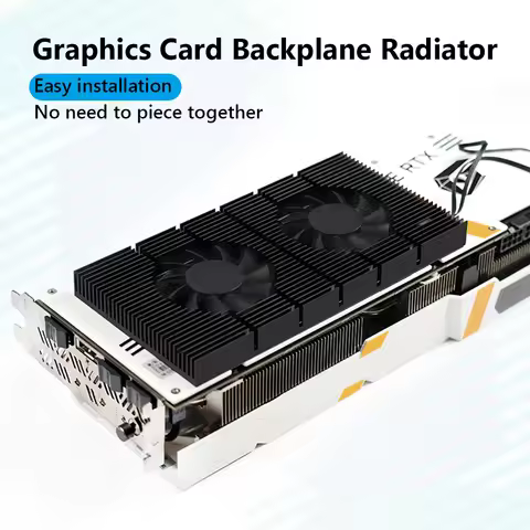 GPU Backplane Radiator Video Memory VRAM Radiator Panel Alloy Aluminum Cooling Backplate Dual Fan fo