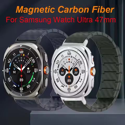 Magnetic Carbon Fiber Strap For Samsung Galaxy Watch 7 Ultra 47mm LTE Lightweight Bracelet Watchband