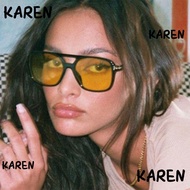 KAREN Square Sunglasses, Summer Retro Style 70s Sun Glasses, Fashion UV400 Protection Vintage Shades
