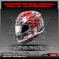 UNIVERSAL WATER SLIDE DECAL Helmet with HAGA GP FIRE AND ICE MOTIF | WATER SLIDE DECAL HELMET
