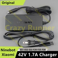 PuraAutoRepair 42V 1.7A Original Ninebot Segway Scooter Charger for ES1 ES2 ES4 E22 E25 ES1LG30 AirT
