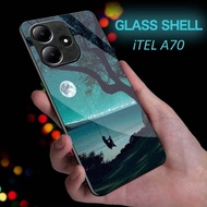 HP Glossy Glass Softcase for iTEL A70 - Casing iTEL A70hp - Protective Case Vivo iTEL A70hp -K45